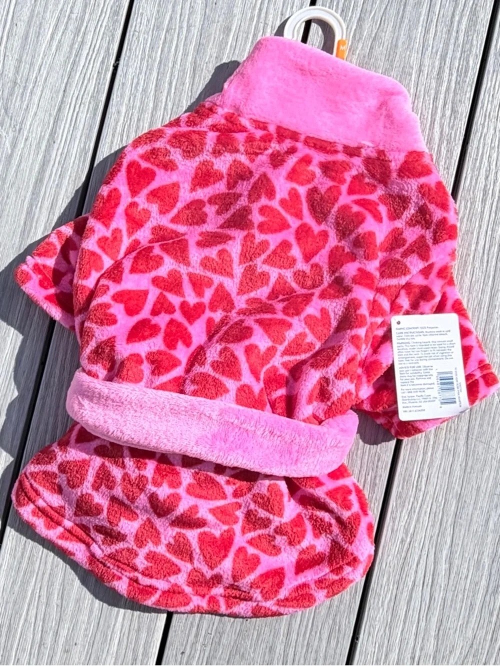Top Paw Dog Pajama Hearts Cozy Bath Robe (Pet Costume/Clothes)